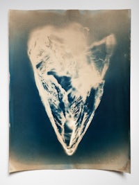 a photo of a heart with a blue background