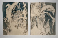two black and white photographs of a fire